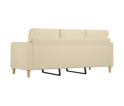 Trīsvietīgs Dīvāns, Krēmkrāsas Audums, 180 Cm Vidaxl
