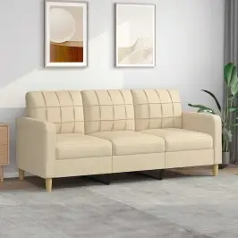 Trivietė Sofa, Kreminės Spalvos, 180cm Audinys