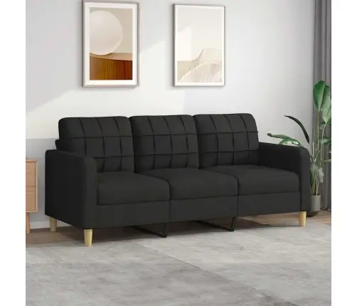3-Kohaline Diivan, Must 180 Cm Kangas