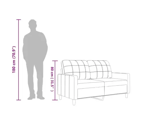 Divvietīgs Dīvāns, Melns, 120 Cm, Mākslīgā Āda Vidaxl