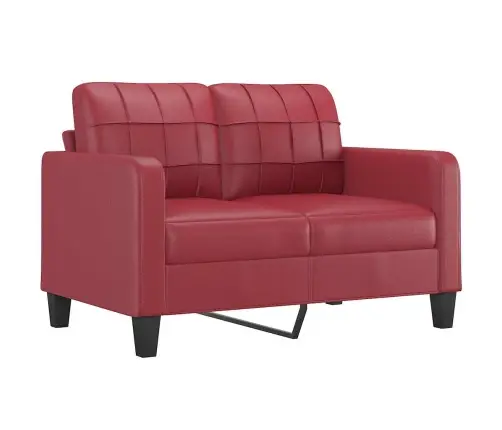 Divvietīgs Dīvāns, Vīnsarkans, 120 Cm, Mākslīgā Āda Vidaxl
