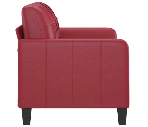 Divvietīgs Dīvāns, Vīnsarkans, 120 Cm, Mākslīgā Āda Vidaxl