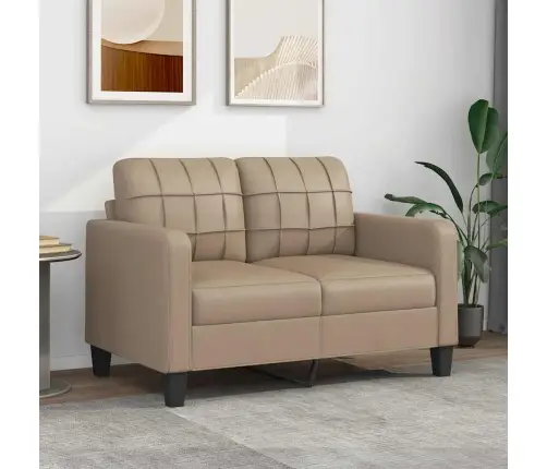 Divvietīgs Dīvāns, Kapučīno Krāsa, 120 Cm, Mākslīgā Āda Vidaxl