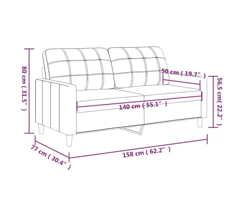 Divvietīgs Dīvāns, Krēmkrāsas, 140 Cm, Mākslīgā Āda Vidaxl Divvietīgs Dīvāns, Krēmkrāsas, 140 Cm, Mākslīgā Āda Vidaxl