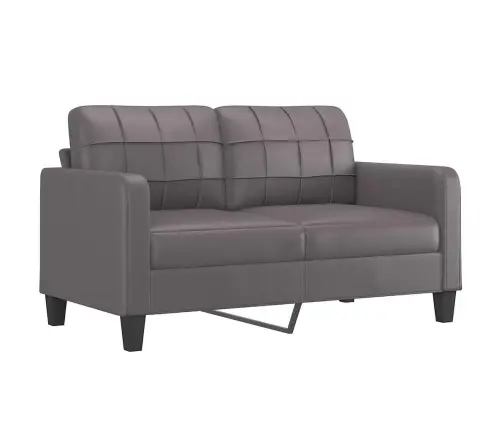 Dvivietė Sofa, Pilkos Spalvos, 140cm Dirbtinė Oda