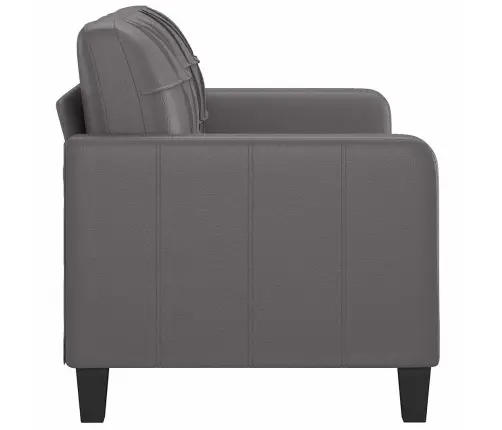 Dvivietė Sofa, Pilkos Spalvos, 140cm Dirbtinė Oda