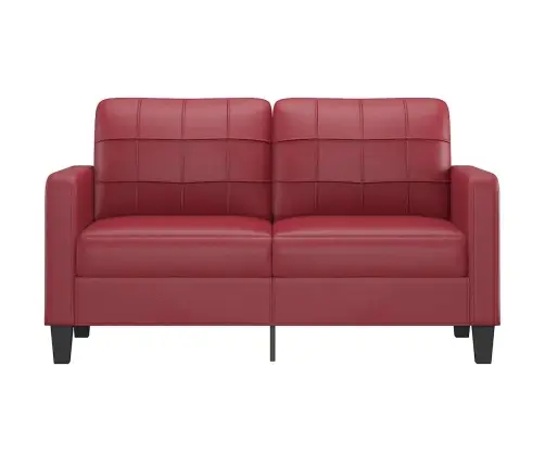 Divvietīgs Dīvāns, Vīnsarkans, 140 Cm, Mākslīgā Āda Vidaxl