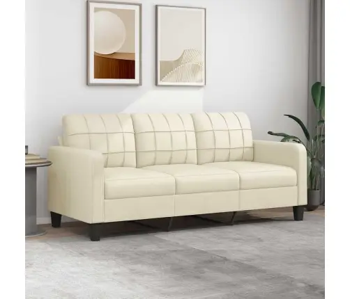 Kolmekohaline Diivan, Kreemjas, 180 cm Kunstnahk