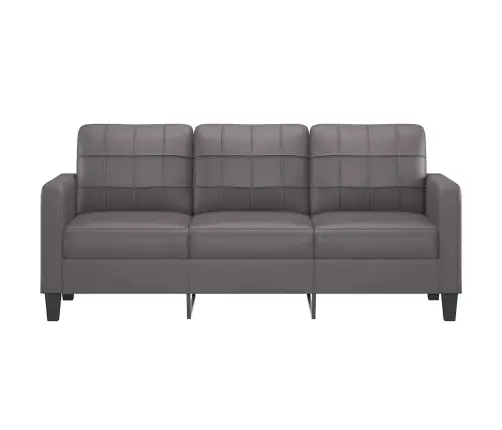 Trīsvietīgs Dīvāns, Pelēks, 180 Cm, Mākslīgā Āda Vidaxl Trīsvietīgs Dīvāns, Pelēks, 180 Cm, Mākslīgā Āda Vidaxl