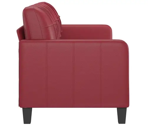 Trivietė Sofa, Raudonojo Vyno Spalvos, 180cm Dirbtinė Oda