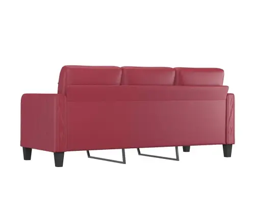 Trivietė Sofa, Raudonojo Vyno Spalvos, 180cm Dirbtinė Oda