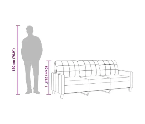 Trivietė Sofa, Raudonojo Vyno Spalvos, 180cm Dirbtinė Oda