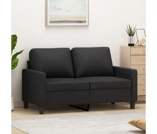 Divvietīgs Dīvāns, Melns, 120 Cm, Mākslīgā Āda Vidaxl