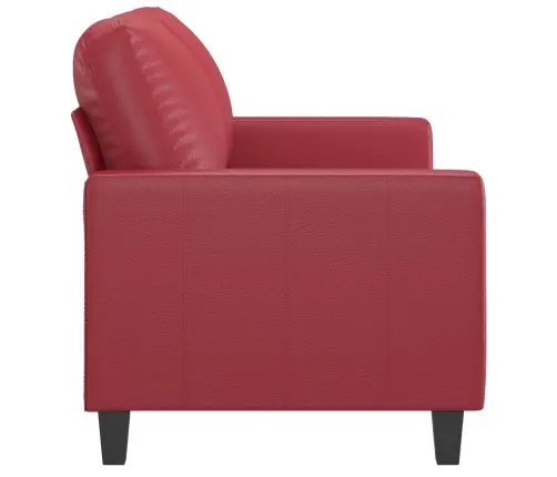 Dvivietė Sofa, Raudonojo Vyno Spalvos, 120cm Dirbtinė Oda