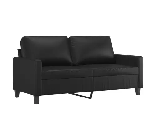 Divvietīgs Dīvāns, Melns, 140 Cm, Mākslīgā Āda Vidaxl