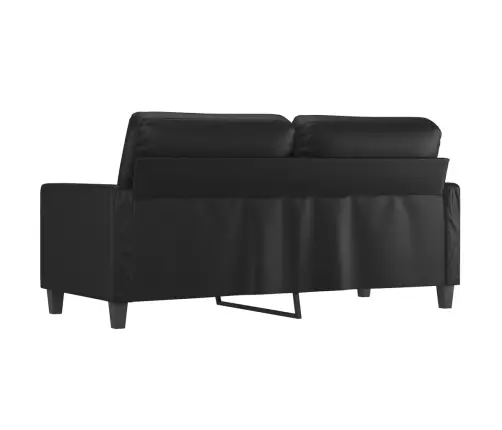 Divvietīgs Dīvāns, Melns, 140 Cm, Mākslīgā Āda Vidaxl
