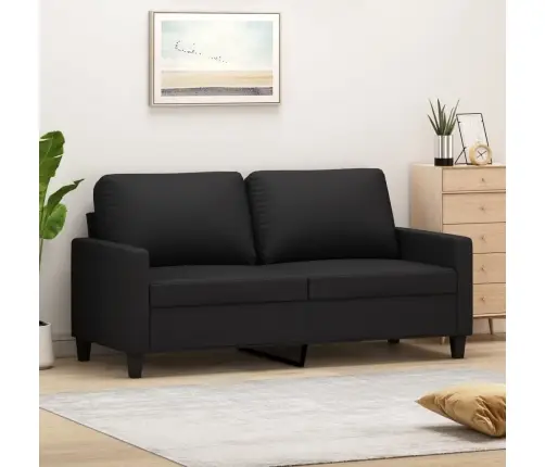 Divvietīgs Dīvāns, Melns, 140 Cm, Mākslīgā Āda Vidaxl