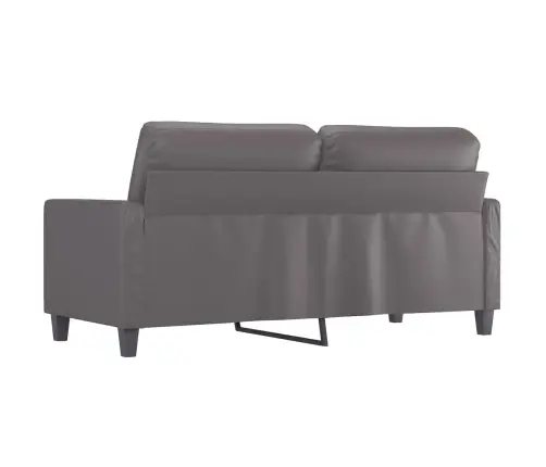 Divvietīgs Dīvāns, Pelēks, 140 Cm, Mākslīgā Āda Vidaxl Divvietīgs Dīvāns, Pelēks, 140 Cm, Mākslīgā Āda Vidaxl