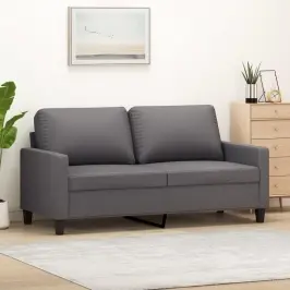Divvietīgs Dīvāns, Pelēks, 140 Cm, Mākslīgā Āda Vidaxl