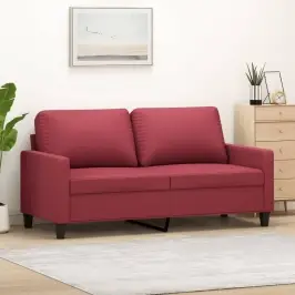 Dvivietė Sofa, Raudonojo Vyno Spalvos, 140cm Dirbtinė Oda
