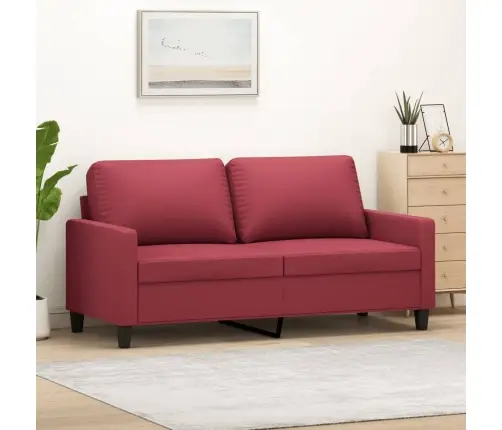 Dvivietė Sofa, Raudonojo Vyno Spalvos, 140cm Dirbtinė Oda