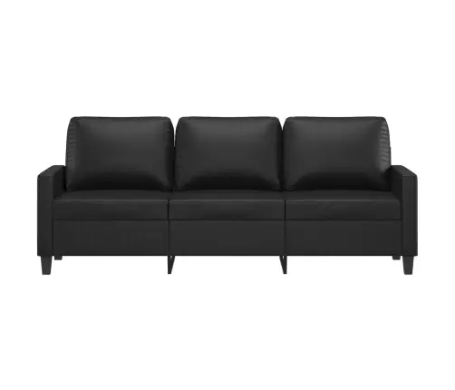 Trīsvietīgs Dīvāns, Melns, 180 Cm, Mākslīgā Āda Vidaxl