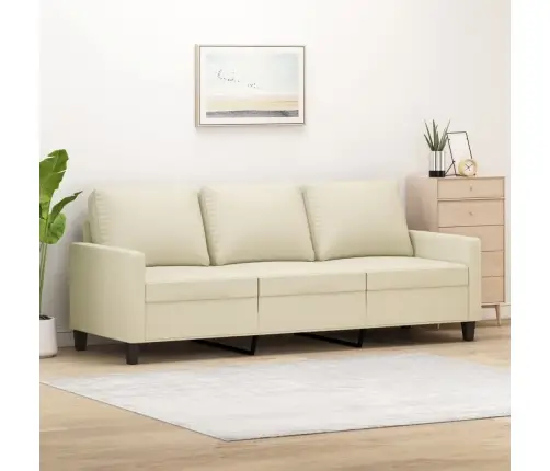 Kolmekohaline Diivan, Kreemjas, 180 cm Kunstnahk