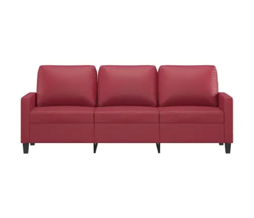 Trīsvietīgs Dīvāns, Vīnsarkans, 180 Cm, Mākslīgā Āda Vidaxl