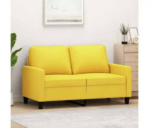 Dvivietė Sofa, Šviesiai Geltonos Spalvos, 120cm Audinys