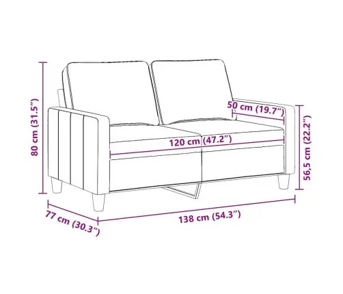 Divvietīgs Dīvāns, Vīnsarkans Audums, 120 Cm Vidaxl
