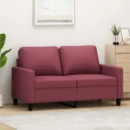Dvivietė Sofa, Raudonojo Vyno Spalvos, 120cm Audinys