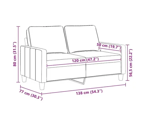 Divvietīgs Dīvāns, Pelēkbrūns Audums, 120 Cm Vidaxl