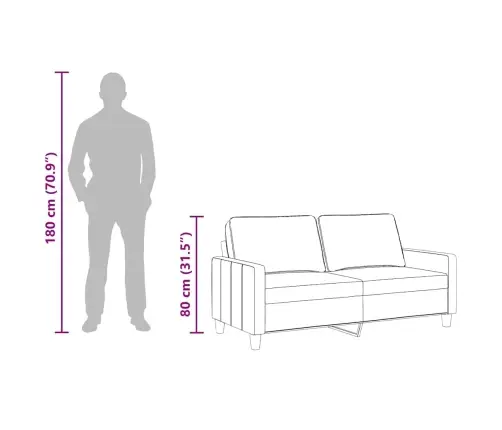 2-Kohaline Diivan, Helehall, 140 cm Kangas