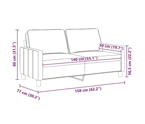Dvivietė Sofa, Raudonojo Vyno Spalvos, 140cm Audinys