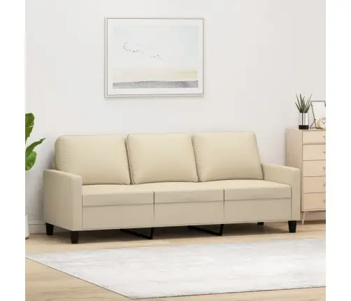 Trīsvietīgs Dīvāns, Krēmkrāsas Audums, 180 Cm Vidaxl