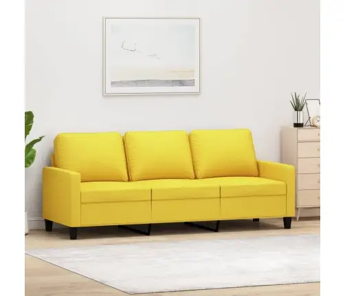 Kolmekohaline Diivan, Helekollane 180 Cm Kangas