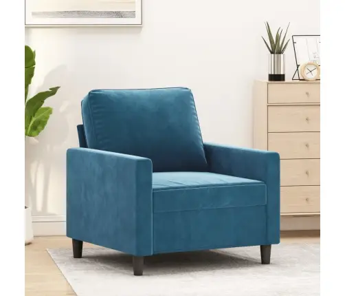 Krėslas, Mėlynos Spalvos, 60cm Aksomas