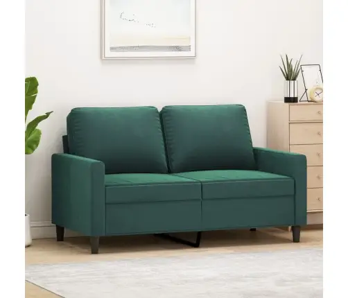 Dvivietė Sofa, Tamsiai Žalios Spalvos, 120cm Aksomas