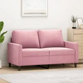 Dvivietė Sofa, Rožinės Spalvos, 120cm Aksomas