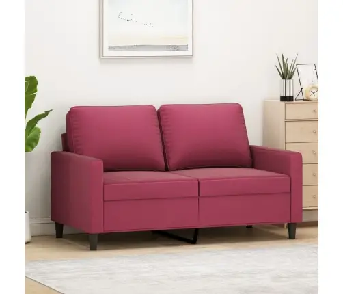 Divvietīgs Dīvāns, Vīnsarkans, 120 Cm, Samts Vidaxl