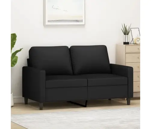 Dvivietė Sofa, Juodos Spalvos, 120cm Aksomas