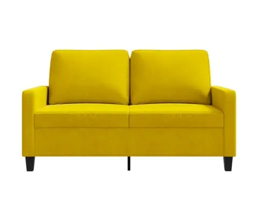 Dvivietė Sofa, Geltonos Spalvos, 120cm Aksomas