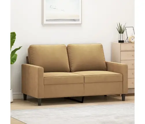 Dvivietė Sofa, Rudos Spalvos, 120cm Aksomas
