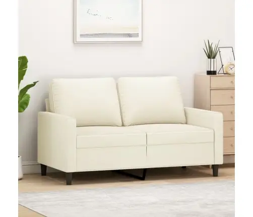 Dvivietė Sofa, Kreminės Spalvos, 120cm Aksomas