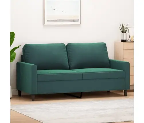 Divvietīgs Dīvāns, Tumši Zaļš, 140 Cm, Samts Vidaxl