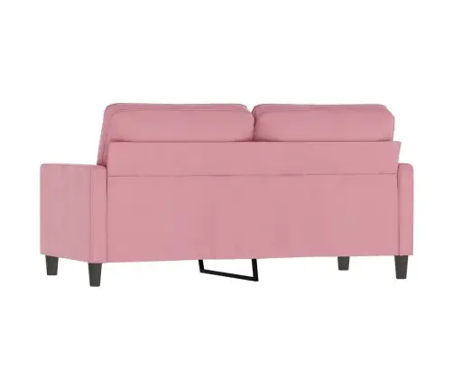 Dvivietė Sofa, Rožinės Spalvos, 140cm Aksomas