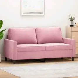 Dvivietė Sofa, Rožinės Spalvos, 140cm Aksomas