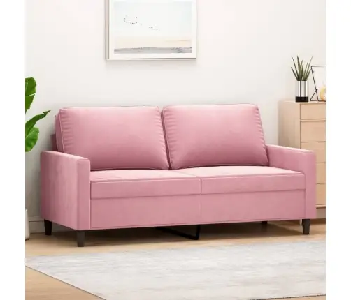 Dvivietė Sofa, Rožinės Spalvos, 140cm Aksomas