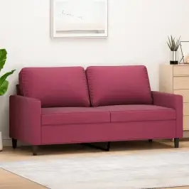 Dvivietė Sofa, Raudonojo Vyno Spalvos, 140cm Aksomas