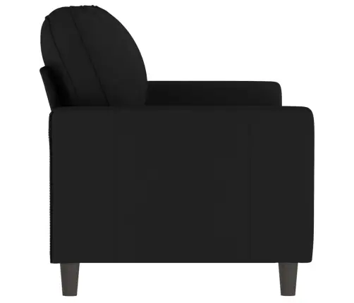 Dvivietė Sofa, Juodos Spalvos, 140cm Aksomas